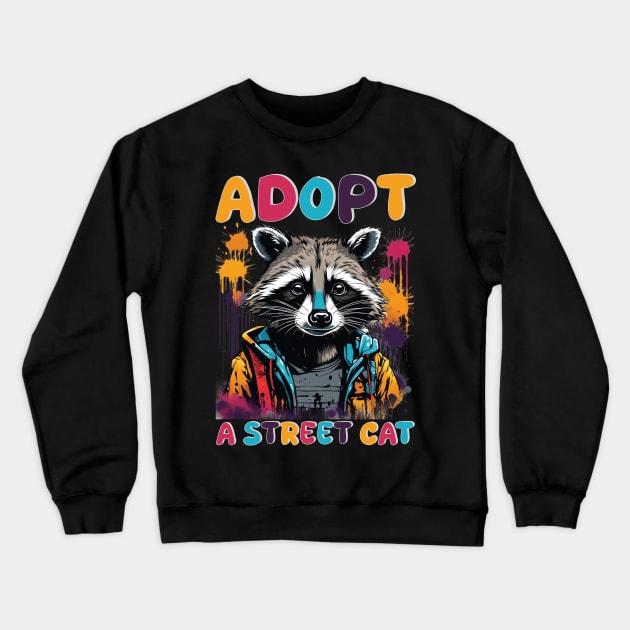 Adopt A Street Cat Crewneck Sweatshirt by mdr design